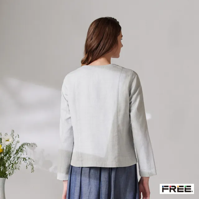 【FREE】有機草木染棉麻口袋短版外套