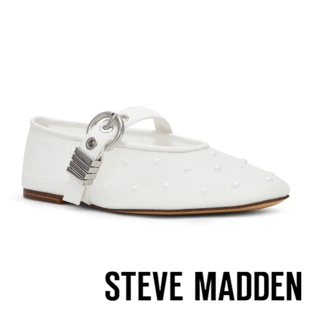 【steve madden】透膚波點鉚釘瑪莉珍鞋 LUCIA-ST(白色)
