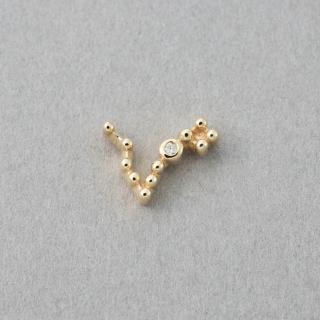【ete】〔Zodiac〕K10YG 十二星座主星鑽石單耳環 /雙魚座(金色)