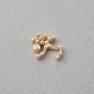 【ete】〔Zodiac〕K10YG 十二星座主星鑽石單耳環 /射手座(金色)