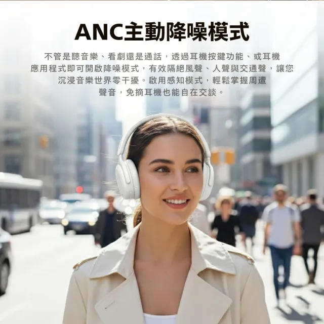 【Philips 飛利浦】AI mic 動態低音ANC降噪藍牙6.0耳罩耳機-TAH2500