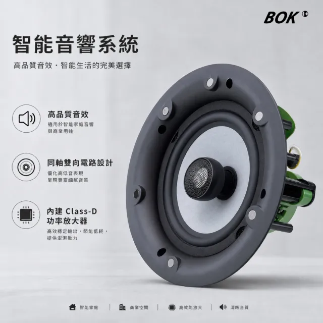 【BOK】BOK IS-208F4 四聲道Hi-Fi 8吋同軸藍牙吸頂喇叭4×100Ｗ送5米喇叭線*3條