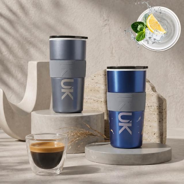 【IKUK 艾可】真陶瓷保溫杯-陶瓷咖啡保溫隨行杯600ml-三層不鏽鋼(咖啡杯/直飲杯/陶瓷保溫瓶)