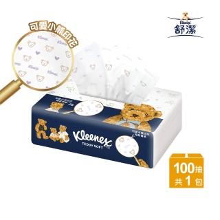 【Kleenex 舒潔】Teddy Soft小熊印花抽取面紙 100抽/包