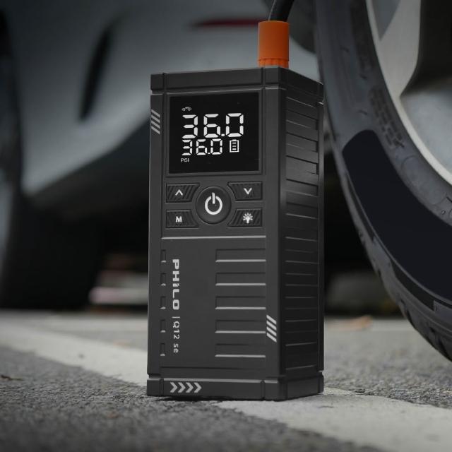 【Philo 飛樂】Q12se 12000Mah 救車打氣多功能機(打氣機/汽車急救電源/電動打氣機/汽車啟動電源/行動救援)