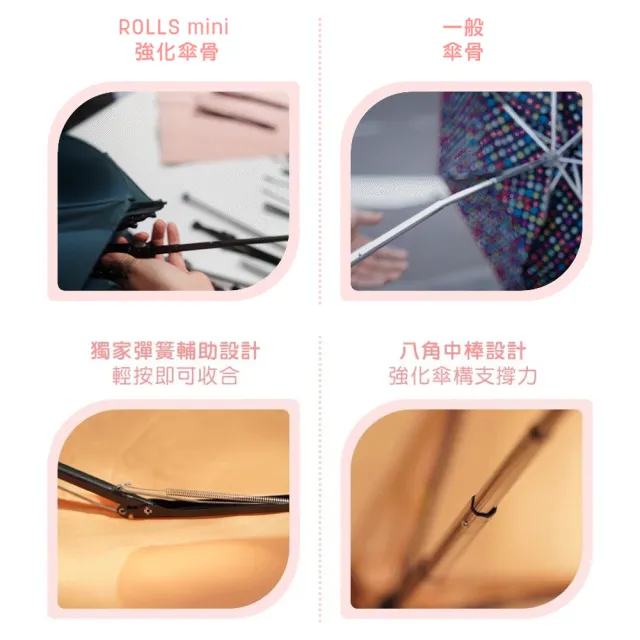 【ROLLS】mini 迷你瞬間捲收傘(手動開合/威品嚴選)