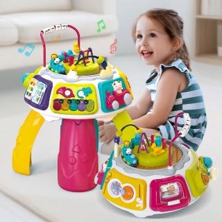 【TOY PLANET 玩具星球】七面旋轉遊戲桌 (多功能 感統音樂玩具 學習桌 火車玩具 寶寶玩具 2歲送禮推薦)