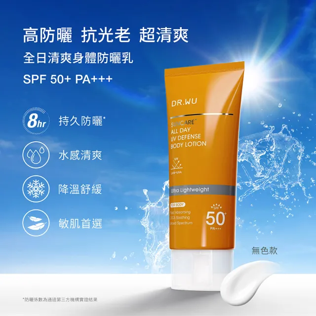 【DR.WU 達爾膚】防曬乳_保濕清爽35ML/保濕潤色35ML/控油輕透35ML/清爽防曬身體乳80ML(四款任選２)