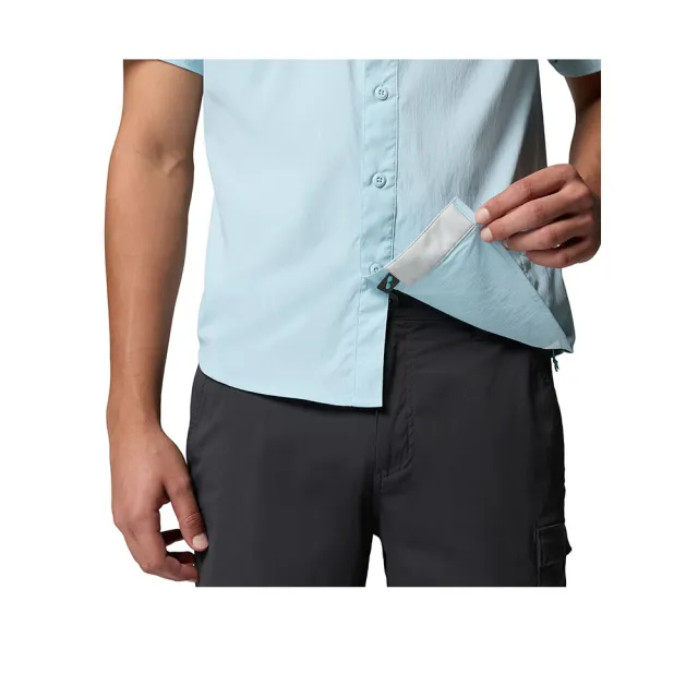 【Columbia 哥倫比亞】男款-防曬UPF50快排短袖襯衫-Wild Cast™ Short Sleeve Shirt-晴空藍(UFO06210HO/KS)