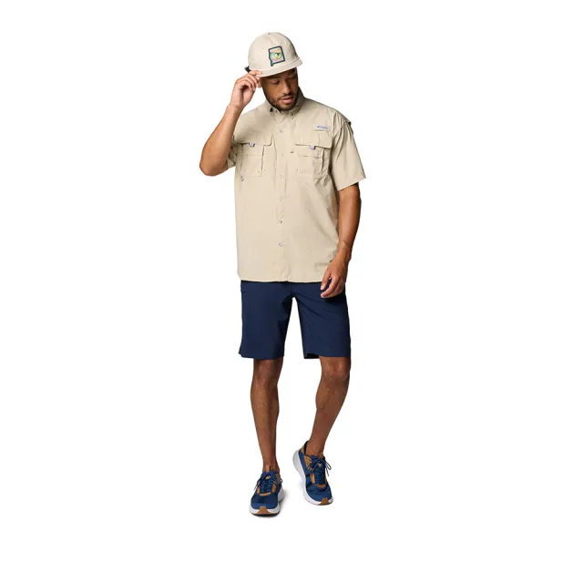【Columbia 哥倫比亞】男款-防曬UPF50短袖襯衫-Bahama™ II S/S Shirt-卡其色(UFM70470KI/KS)