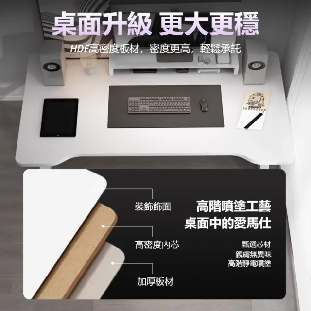 現代簡約K型加固雙人電競桌(280x60x75cm 穿線孔設計 高承重穩固桌架)