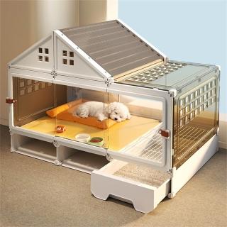 新川 狗籠子 帶☆所一體小型犬別墅 一室一衛加固室內別墅 寵物窩（加高三格106*46*77cm）