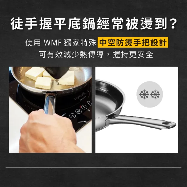 【WMF】專業淬鍊系列Profi Pfannen三層不鏽鋼煎鍋28cm+mini不鏽鋼單柄湯鍋16cm含蓋