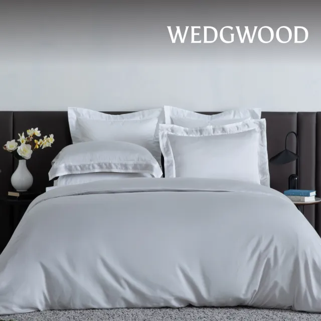 【WEDGWOOD】天絲兩用被床包枕套四件組 加大｜簡意素色(60支300織)