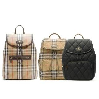 【BURBERRY 巴寶莉】Horseshoe 尼龍 / Highlands 混紡格紋帆布後背包-多款可選