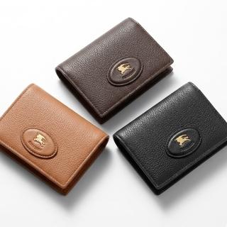 【BURBERRY 巴寶莉】Bloomsbury 粒面牛皮戰馬騎士標誌對折卡片夾-多色可選