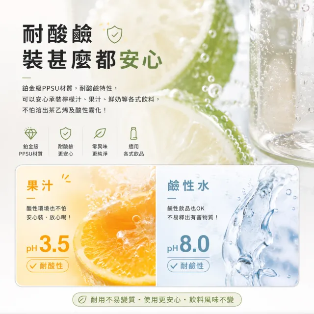 【IKUK 艾可】德國材質PPSU兩用水壺830ml-附粗吸管水壺(吸管杯/直飲杯/環保杯/運動水壺/兩用水壺/兒童水壺)