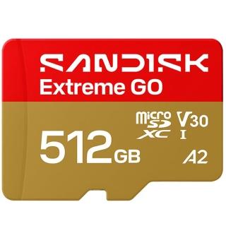 【SanDisk 晟碟】512GB microSDXC Extreme GO 240MB/s 4K V30 SDSQXGN-512G 手機 記憶卡