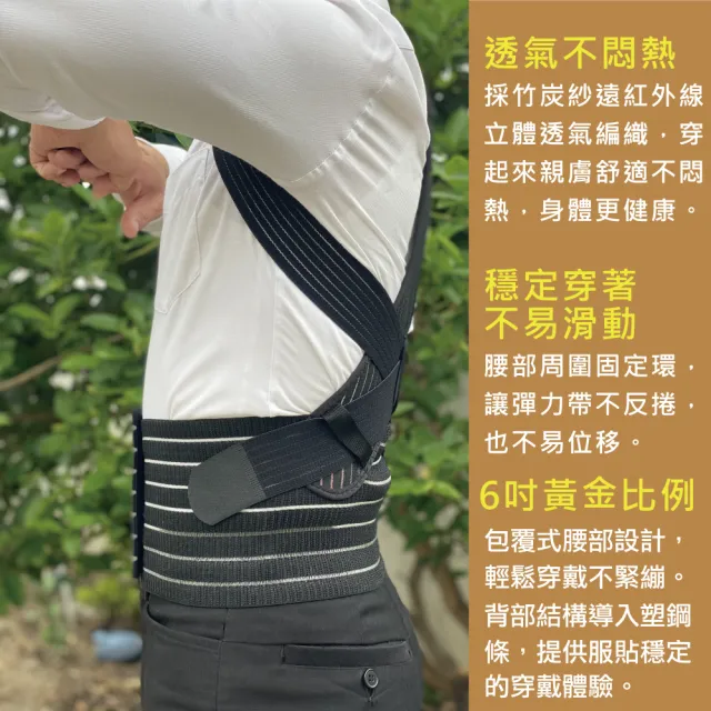 【菁炭元素】鍺+磁能挺立開肩護腰帶(6顆鍺片 2顆磁石 電視節目推薦 開肩拉背)