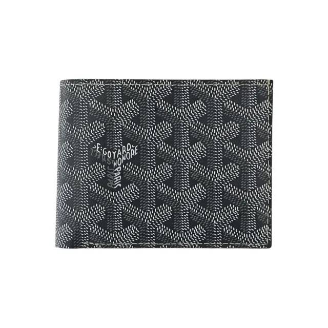 【GOYARD 高雅德】Victoire 帆布LOGO牛皮八卡短夾(灰/內裡淺灰)