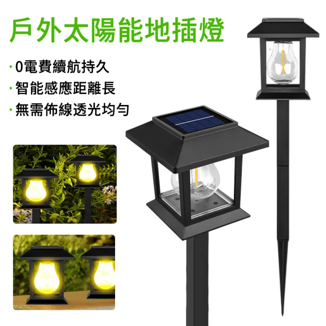 【LUYOO】2入組 戶外太陽能自動光控地插燈 氛圍裝飾庭院燈 氛圍燈 草坪燈(防雨水 免佈線 智能光控)