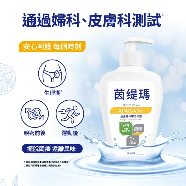 【茵緹瑪】益生元私密潔淨露x3瓶(共600ml 益生元/乳酸/私密處清潔/私密處清潔液/私密處清洗)
