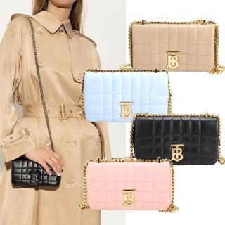 【BURBERRY 巴寶莉】Lola TB字母 羊皮翻蓋斜背包-多款可選