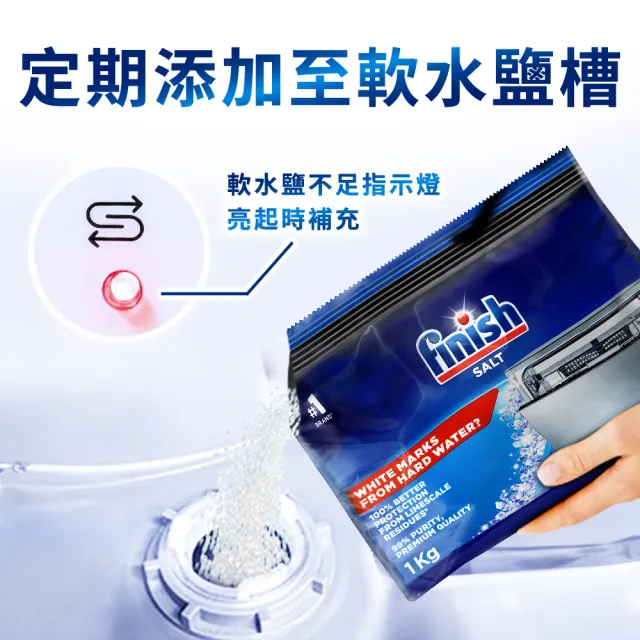 【finish 亮碟】洗碗機軟水鹽1kg(軟化鹽/洗碗鹽/去水垢/洗碗機專用)