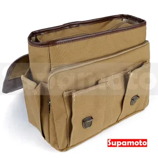 【Supamoto】機車馬鞍包―帆布皮革款 (皮革馬鞍袋/復古檔車改裝/側包/側箱/加掛包包)