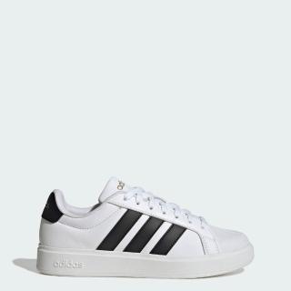 【adidas 愛迪達】Streettalk 女 休閒鞋 復古 皮革 流行 白黑 舒適 經典(JP8282)