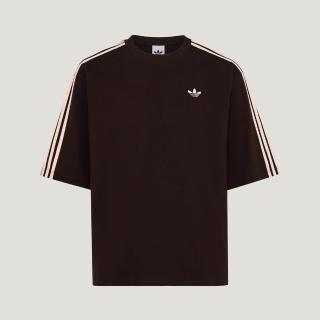 【adidas 愛迪達】3s Tee 男 T恤 運動上衣 休閒短袖 黑 粉邊 亞版 純棉(KG6333)