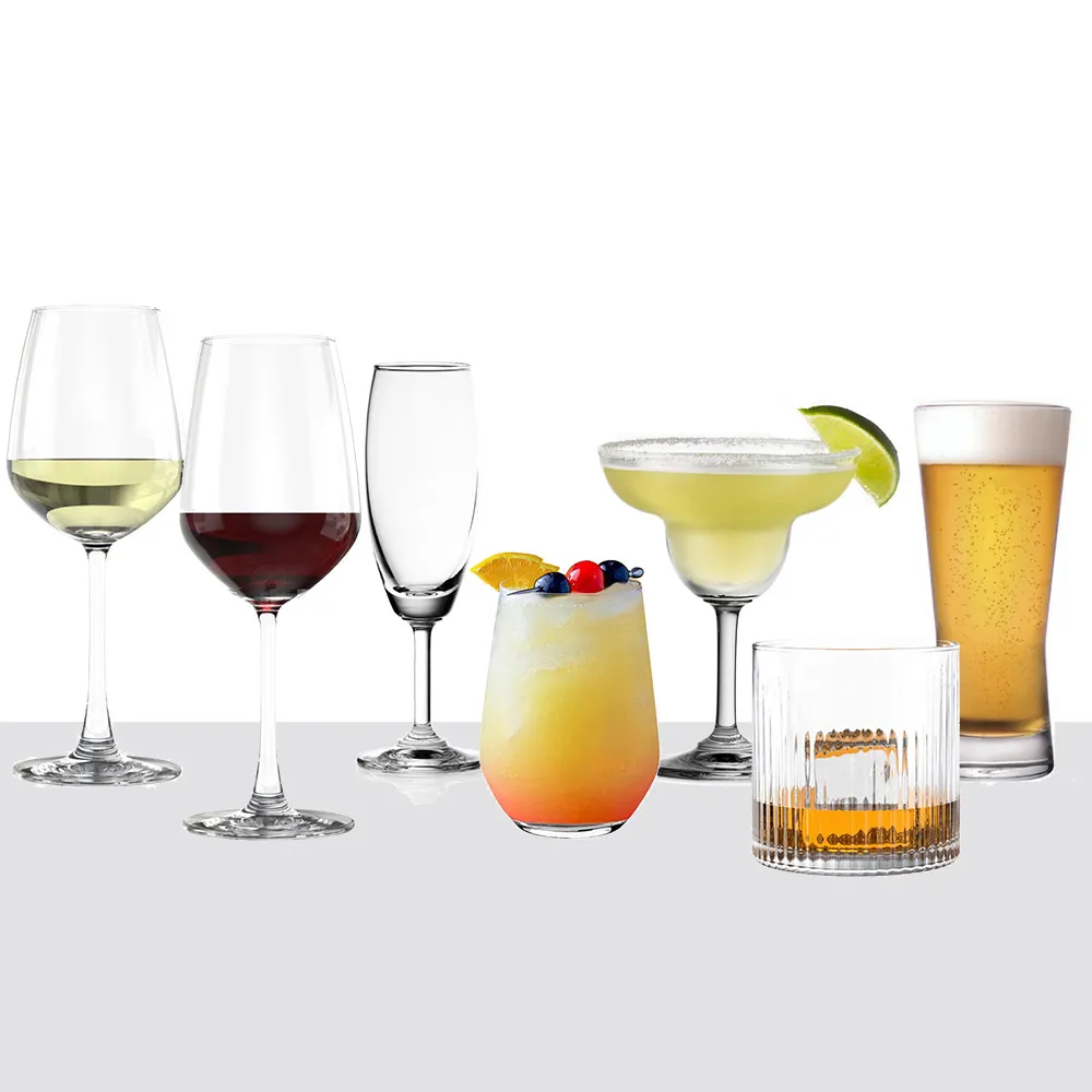 【Ocean】無鉛透亮玻璃酒杯6入組/7款任選(紅酒杯 白酒杯 香檳杯 威士忌杯 無梗杯 調酒杯 啤酒杯 玻璃杯)