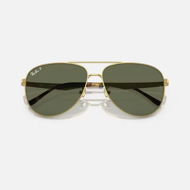 【RayBan 雷朋】雙槓金屬偏光抗UV太陽眼鏡(RB3712D-001/9A 62mm 偏光鏡片)