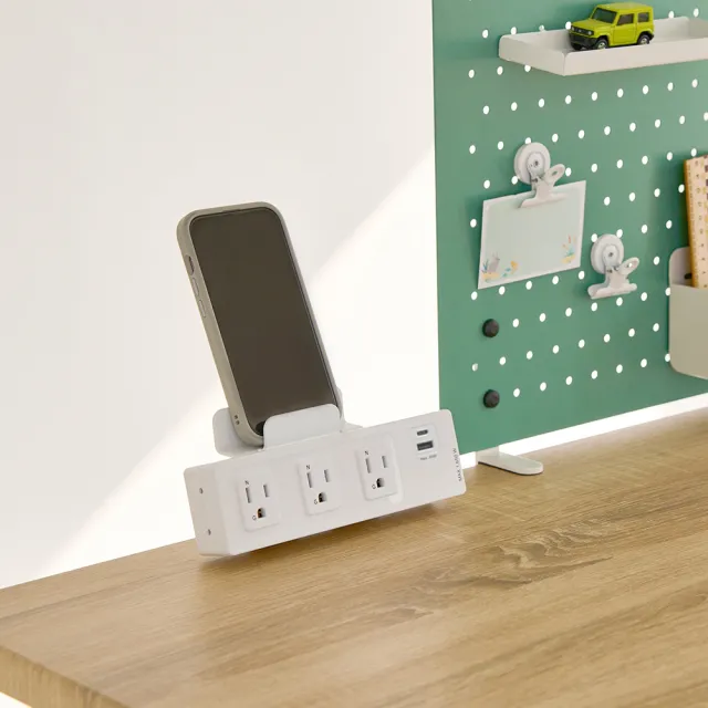 【FUNTE】電動升降桌專用｜ 桌用型延長線 - 3插USB+Type C 兩色可選