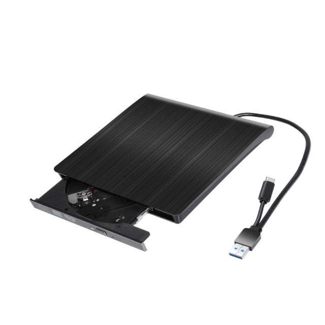 【ZHENWEI MOBILE 震威電信】震威 ZHENWEI 髮絲紋 電腦外接式光碟機 type-c USB 雙接口 可讀取燒錄 dvd cd