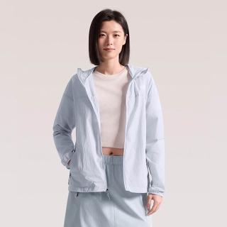 【The North Face】TNF 休閒 運動 DWR防潑水連帽外套 W UPF NYLON JACKET - AP 女 灰 (NF0A8JSW0TI)