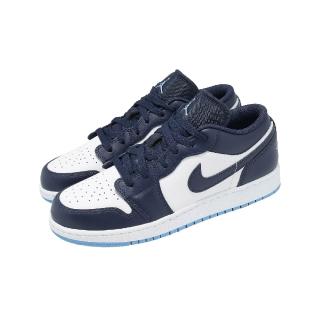 【NIKE 耐吉】休閒鞋 Air Jordan 1 Low GS 大童 女鞋 藍白 喬丹 AJ1 553560-404