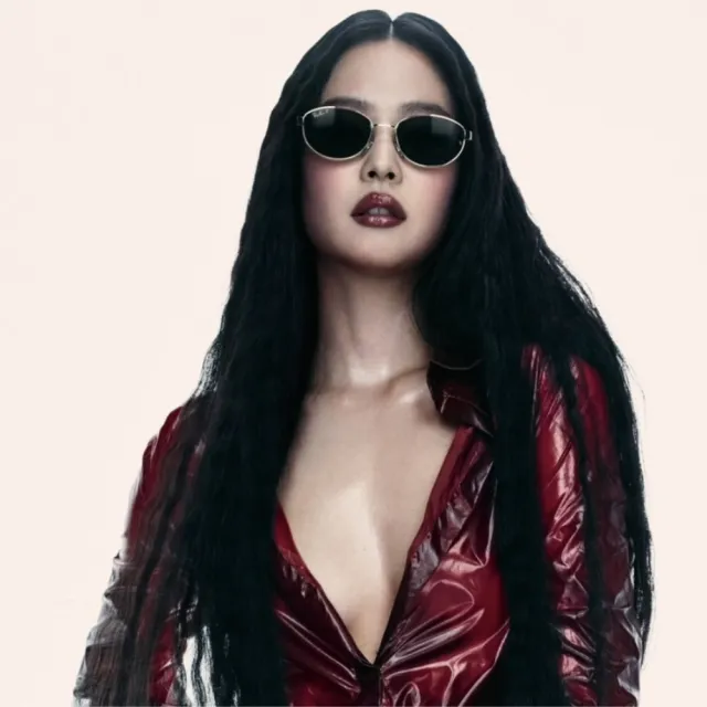 RayBan 雷朋】Jennie同款橢圓金屬偏光抗UV太陽眼鏡(RB3774D-001/9A