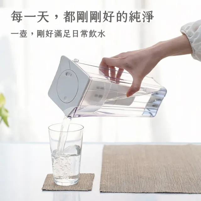 【Cleansui 可菱水】日本製-官方直營1.35L濾水壺CP012(含濾芯1)+中空絲膜濾芯2顆(共1壺3芯)