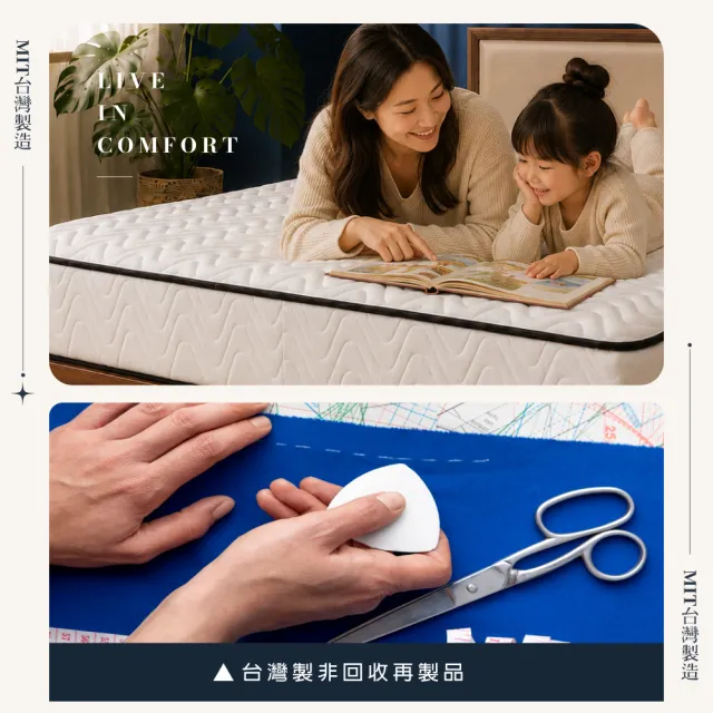【A FACTORY 傢俱工場】台灣製 雙人5尺高壓縮獨立筒 釋壓回彈支撐透氣床墊 (適中偏軟)