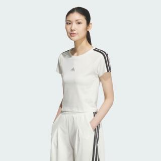 【adidas 愛迪達】Dce Baby Tee 女 T恤 運動上衣 休閒短袖 白 亞版 短版 閃耀(KS0276)