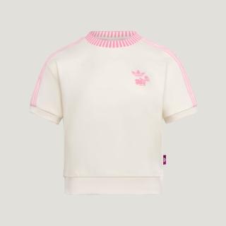 【adidas 愛迪達】W Tee Ss 女 T恤 運動上衣 休閒短袖 白 亞版 短版(KY8315)