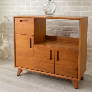 【Mahogany 瑪荷尼家具】免組裝 85X33X78  丹麥功能櫃  全原木桃花心木   功能櫃   M1-AT34-9