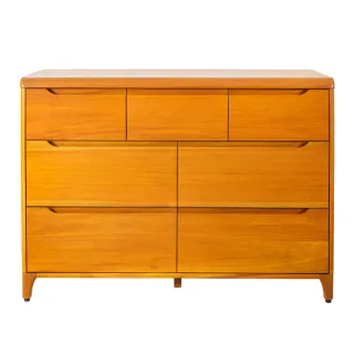 【Mahogany 瑪荷尼家具】免組裝 120X45X86  誠品7斗櫃    全原木桃花心木 斗櫃   M1-BD20-7(NH)