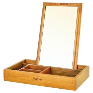 【Mahogany 瑪荷尼傢俱】免組裝 32X20X6 盒鏡 全原木桃花心木 化妝鏡 ART-E08