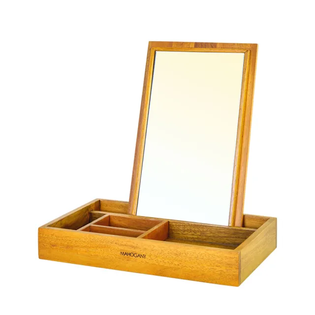 【Mahogany 瑪荷尼家具】免組裝 32X20X6  盒鏡  全原木桃花心木 化妝鏡 ART-E08
