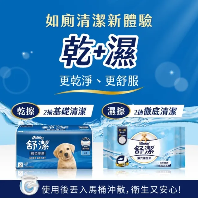 【Kleenex 舒潔】濕式衛生紙 一般款40抽x16包*2箱