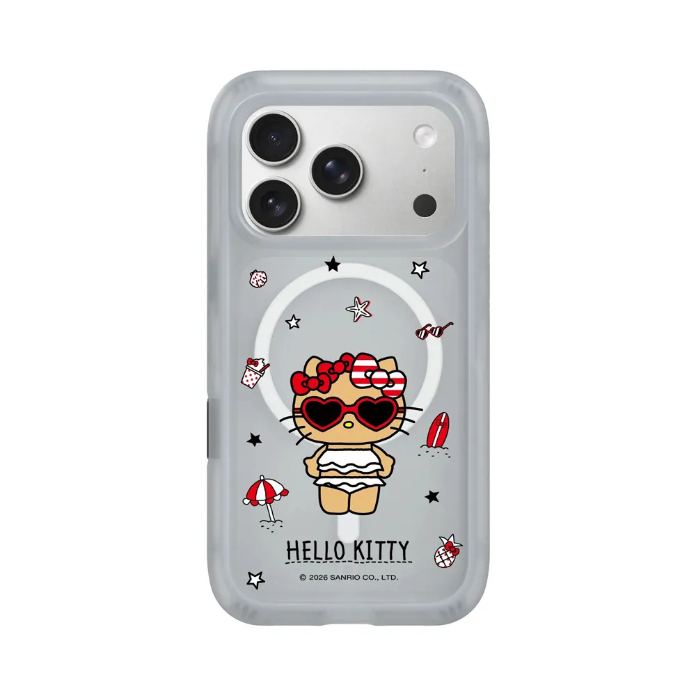 【RHINOSHIELD 犀牛盾】iPhone 15/16/17系列 AirX MagSafe兼容 氣墊磁吸防摔手機殼/愛心墨鏡(Hello Kitty)