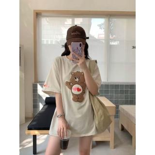 CHILL 立體繡可愛熊寬鬆大版Tee Oversize 短袖T 毛巾繡 寬鬆T 韓版穿搭 下身失蹤