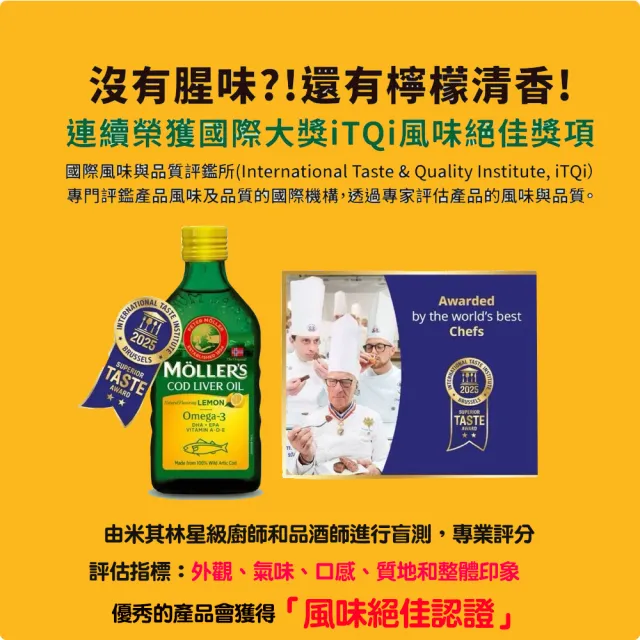 【MOLLER’S】買二送二 睦樂鱈魚肝油250ml-檸檬風味共4瓶 加贈一條根貼布X1包